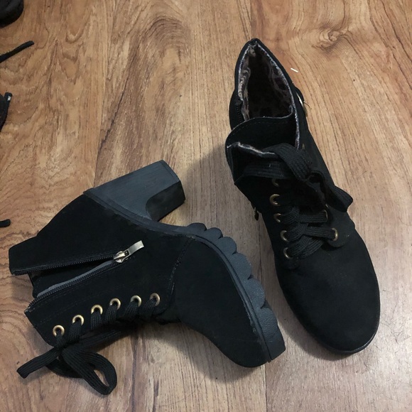 Suede Black Booties - Picture 6 of 6